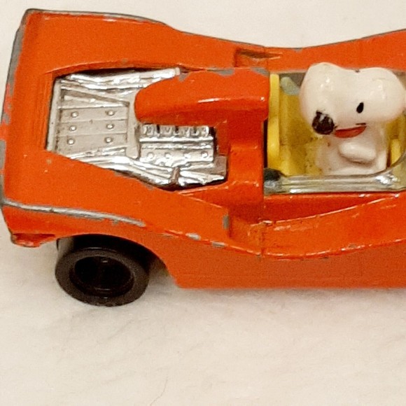 Vintage Peanuts Gang Snoopy In A Red Race Car Aviva 1958 Japan Die Cast - Picture 12 of 16